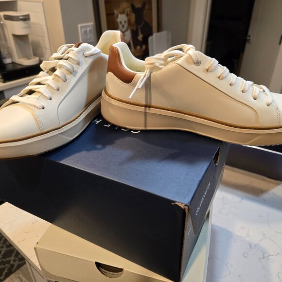 Cole Haan GrandPro Topspin Sneaker - Ivory/Caramel Mens Sz 10 US [C39656] NEW - Picture 3 of 14